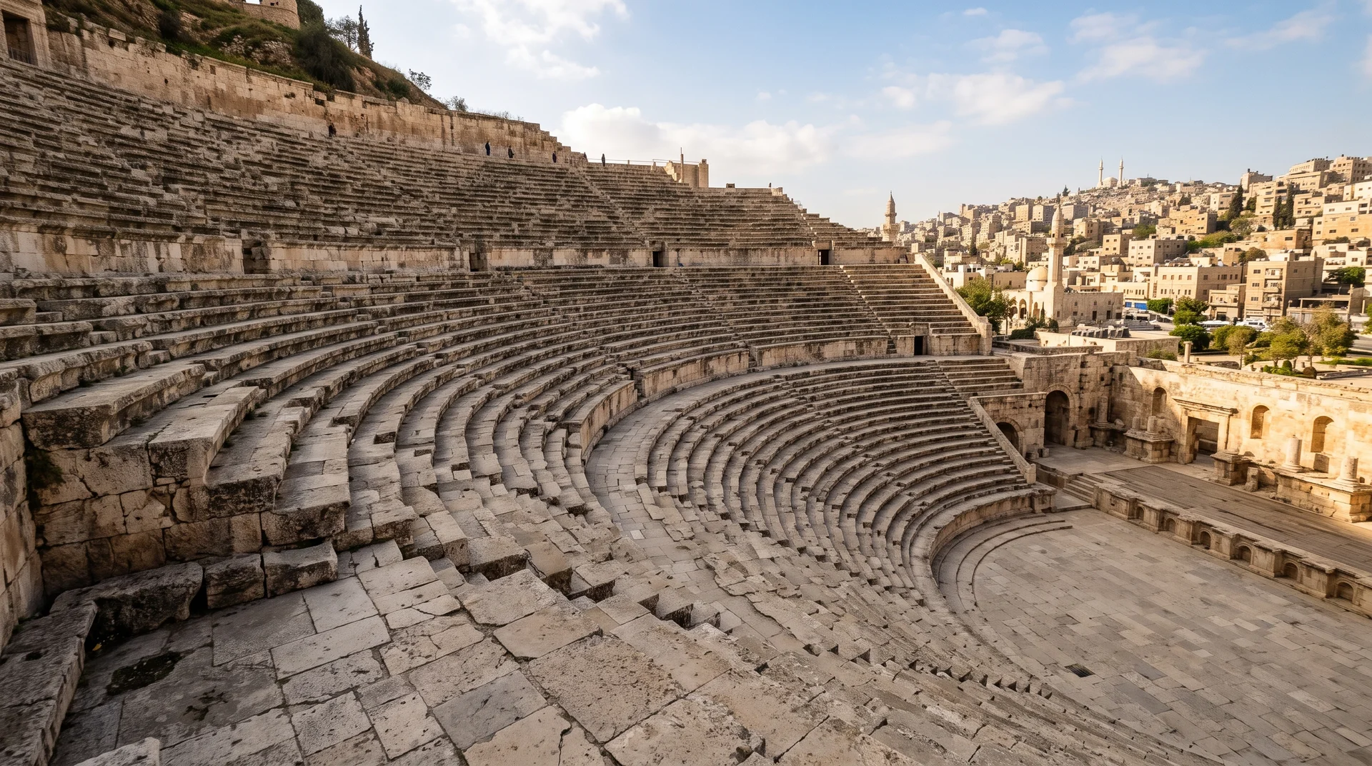 Le théâtre romain : l'amphithéâtre de 6 000 places au cœur du centre-ville - Amman