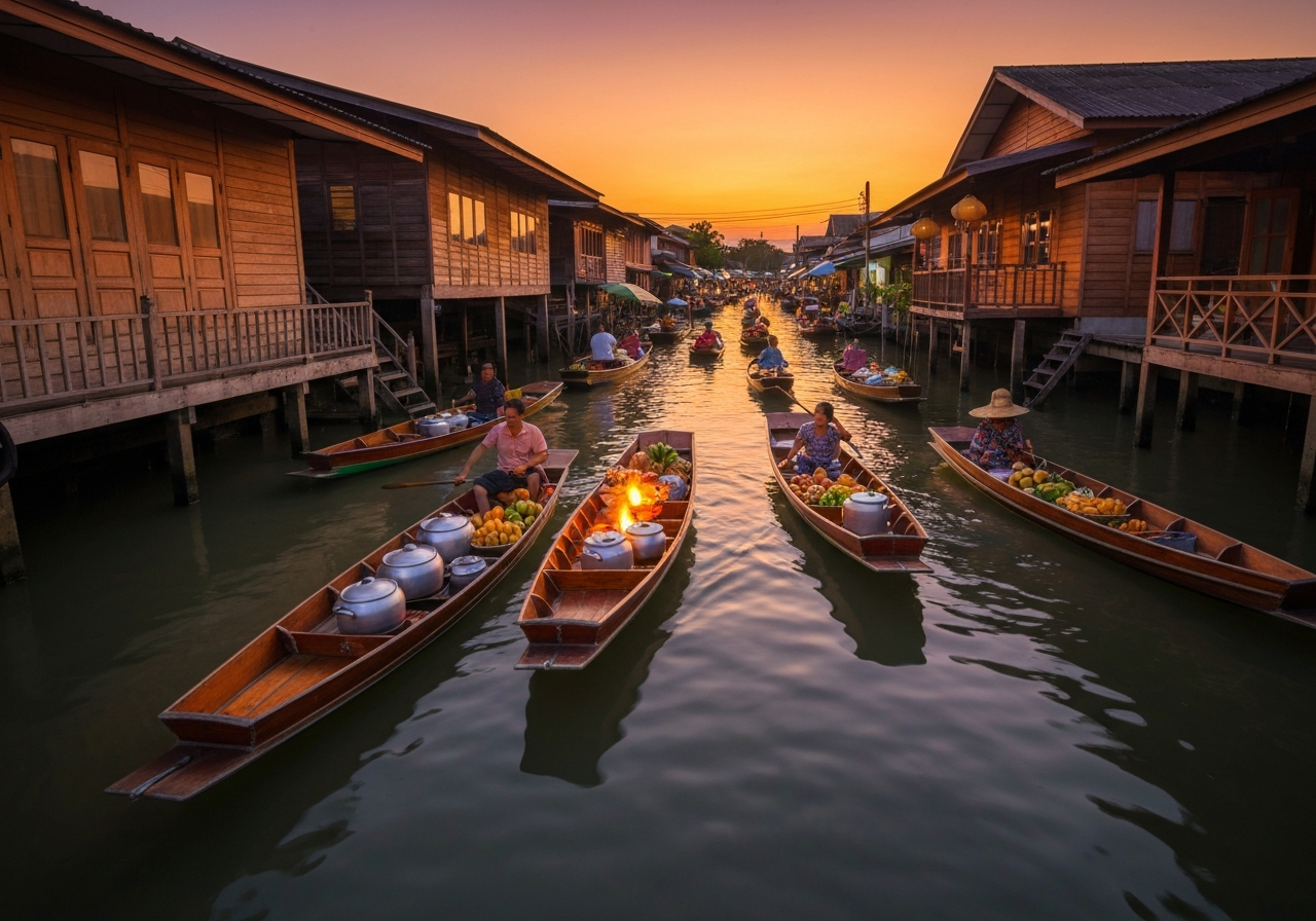 Les marchés flottants : Amphawa plutôt que Damnoen Saduak - Bangkok