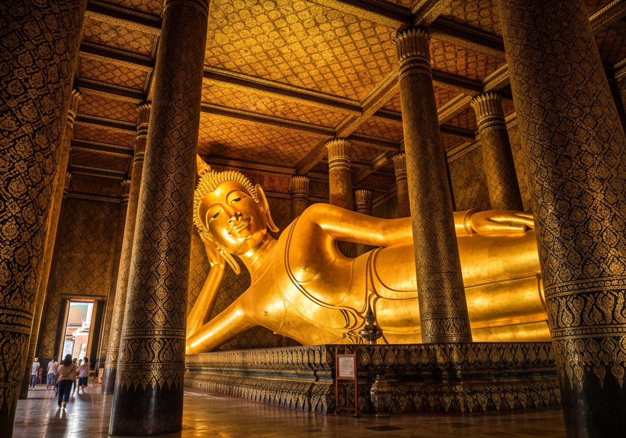 Le Wat Pho : face au Bouddha couché de 46 mètres - Bangkok